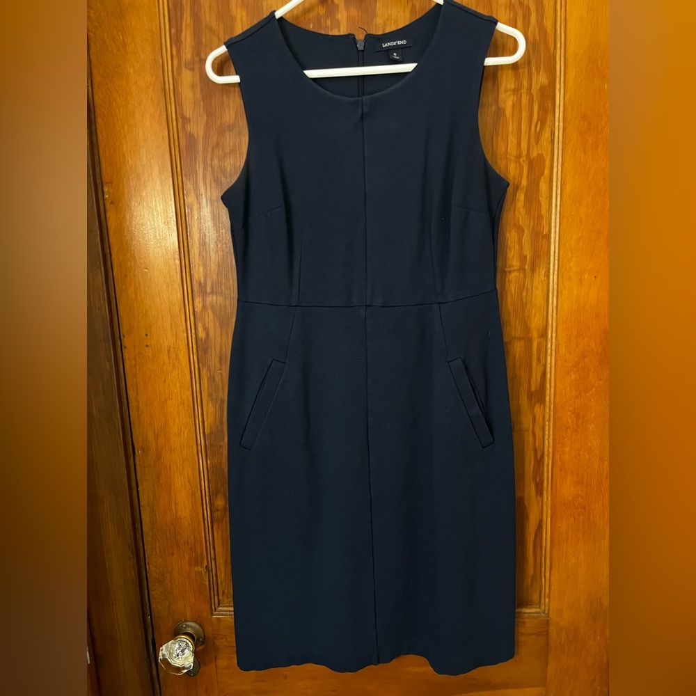Land’s End Navy Blue Sleeveless Dress